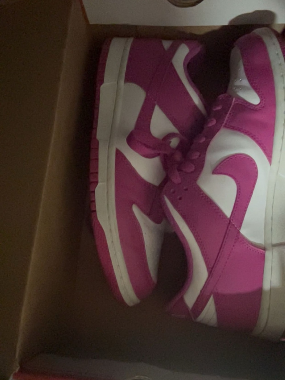 Nike Women’s Dunk Low — Fuchsia and White Casual Sneaker